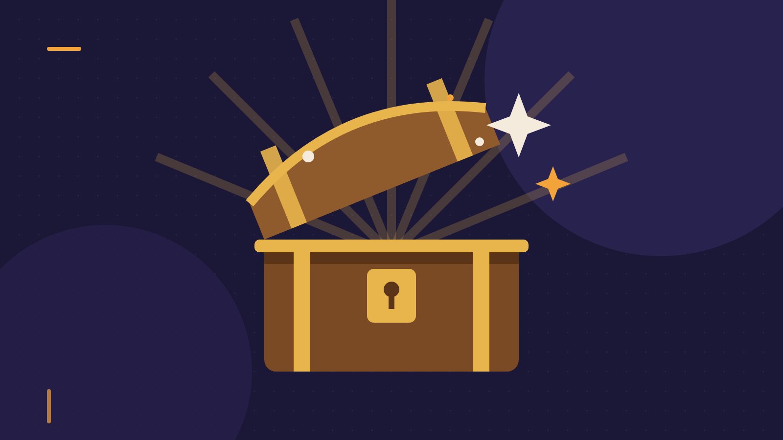 Editorial illustration of an open treasure chest with light streaming out