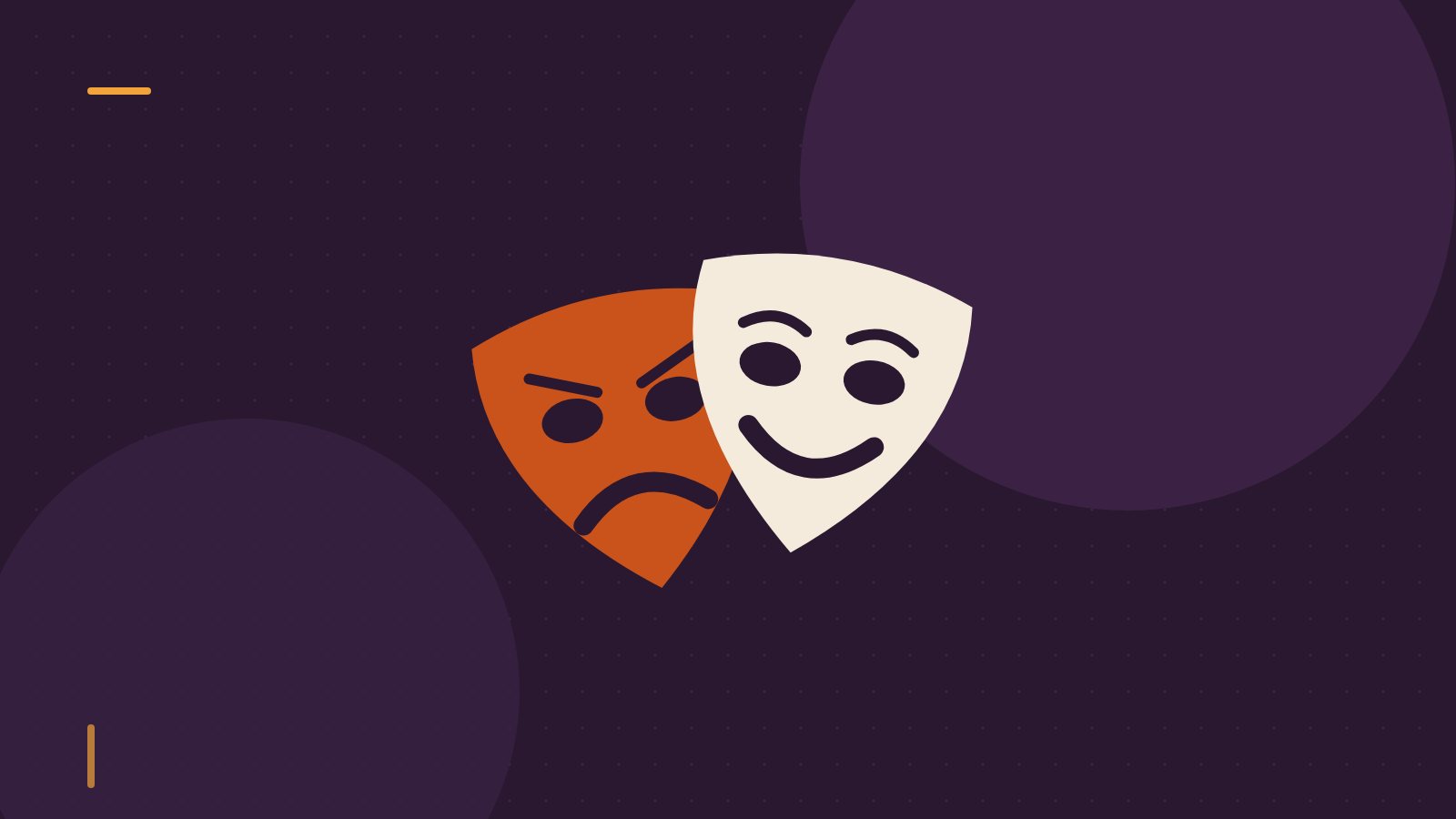 Editorial illustration of two theatre masks, one smiling and one frowning